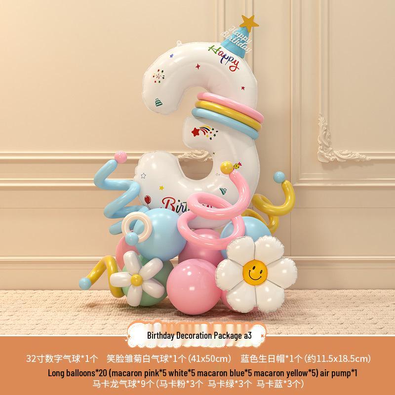 Accessori fotografici per il 3° compleanno del bambino: Palloncini e Decorazioni Numeriche