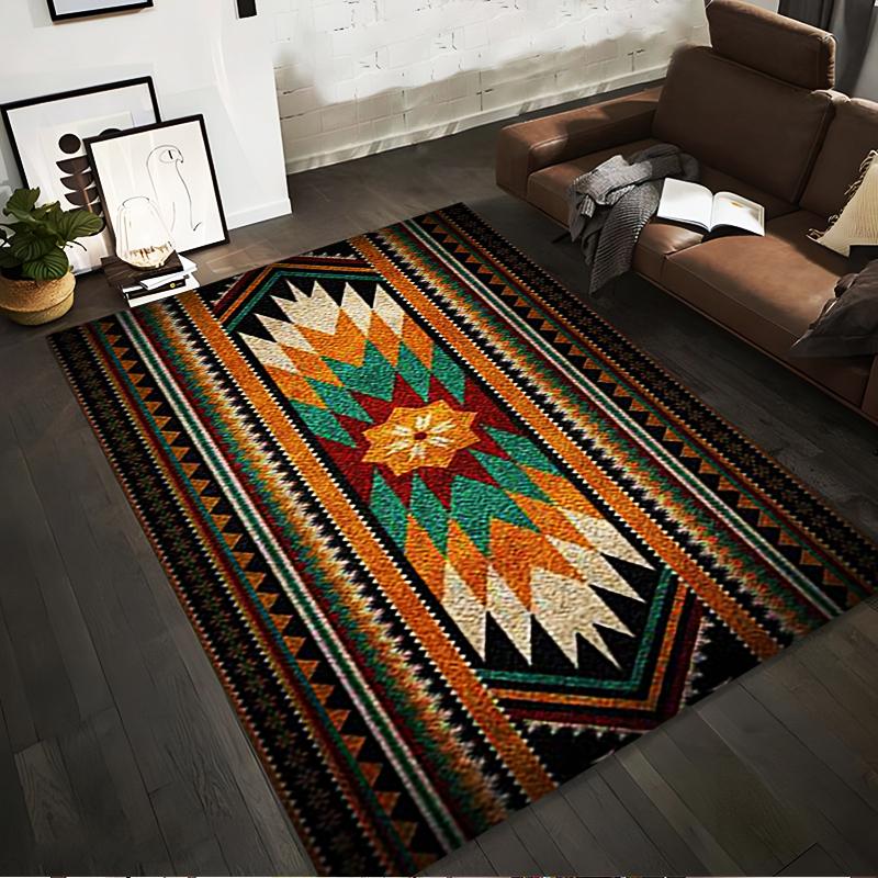 Aztec Geometric Pattern Rug Non-slip rug