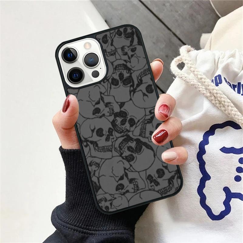 

Cool Skull Gothic Phone Case For iPhone 17 Air 15 16 Cover 11 13 14 Pro Max 12 Plus Max Fundas iPhone 14