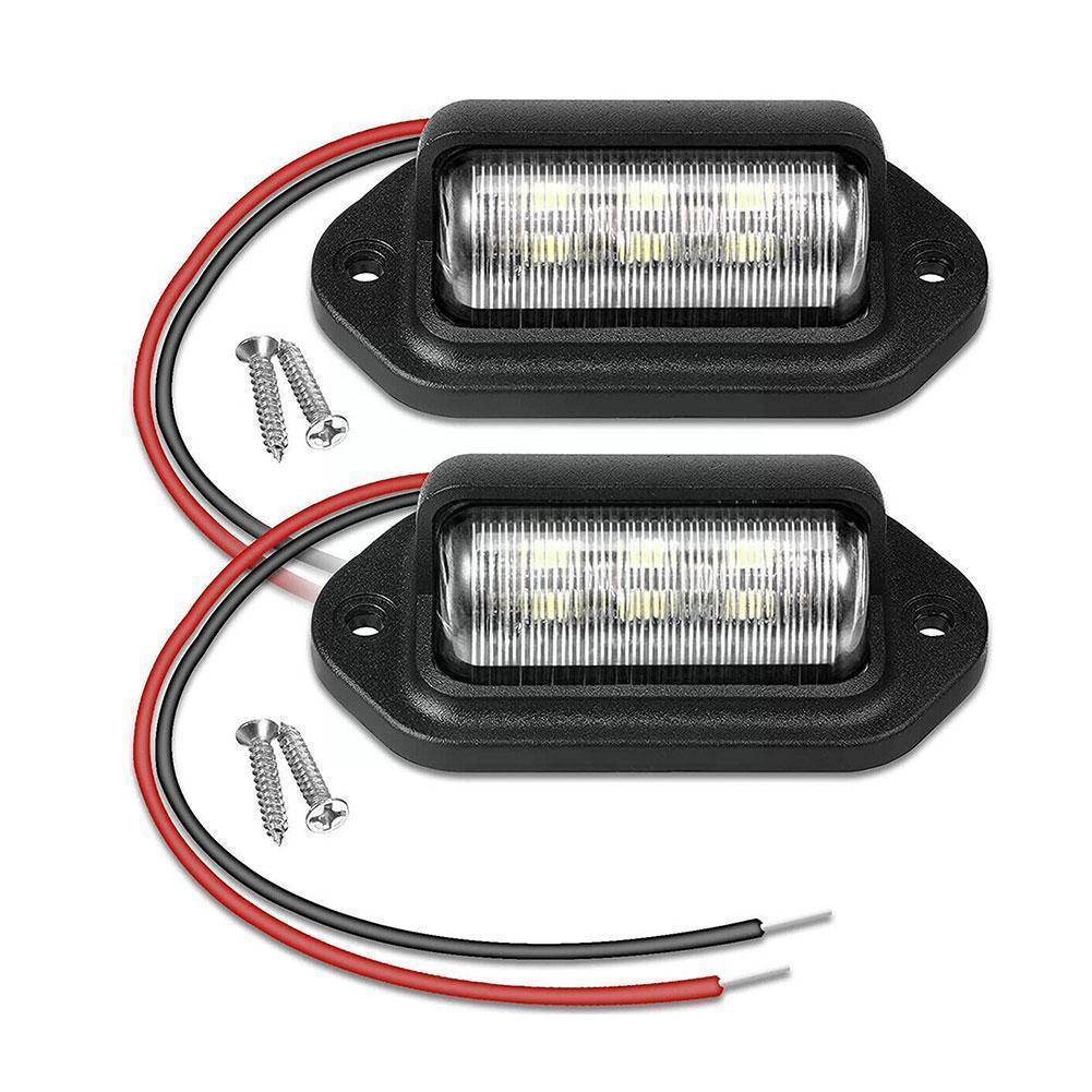 ISGTDRM LED Car License Number Plate Light For SUV Truck Trailer Van Tag Step Lamp White Bulbs Car Products License Plate Lights