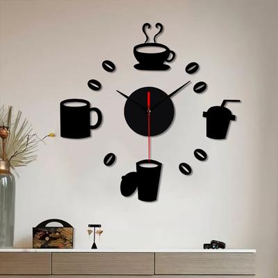 Horloge murale muette sans cadre, autocollant de Surface miroir 3D, décoration de maison et de bureau, DIY bricolage