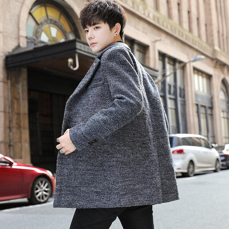 Herren Wollmantel Mittel und Lang Trenchcoat Herren Trend Übergröße Freizeitjacke Slim Fit Übergröße Herrenbekleidung