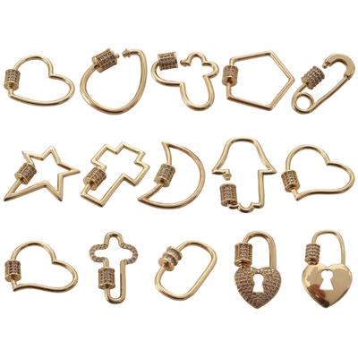 Heart Designs Pendant with Screw Lock Clasp Heart Jewelry Part Party Jewelry Accessory Suitable for Jewelry Making