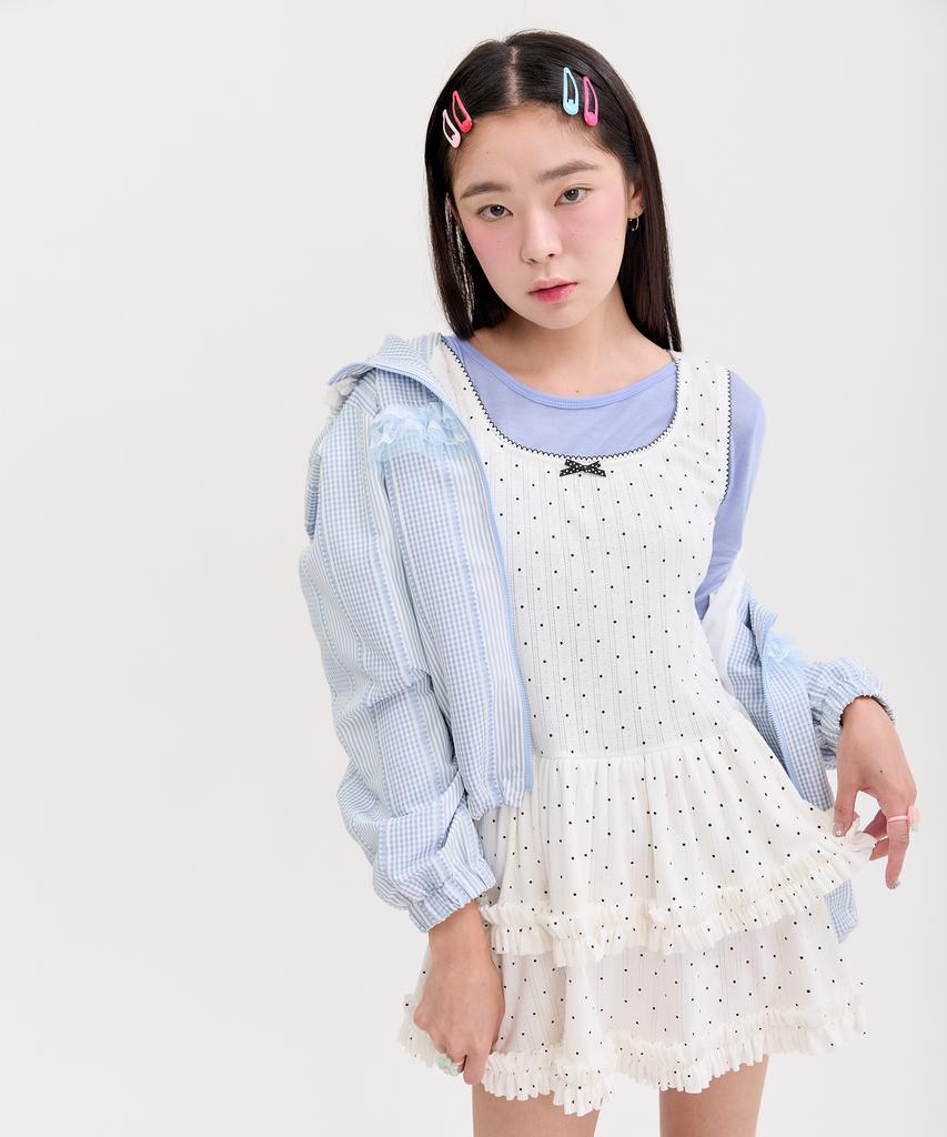 Nep Nep Layered Dot Frill Dress_White