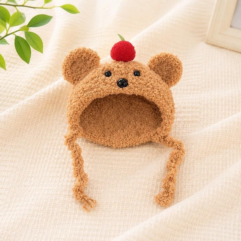 Bear-Shaped Guinea Pig Costume Hat Sunflower Bunny Head Cap Hamster Knitted Hat Pet Gift