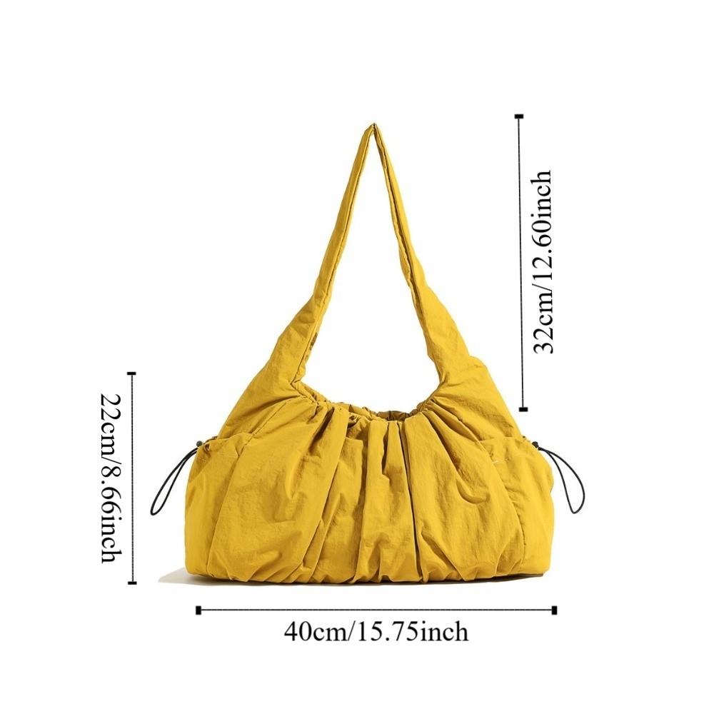 Casual Nylon Cloud Shoulder Bag Large Capacity Drawstring Cloud Tote Bag Portable Korean Ins Style Cloud Handbag Women