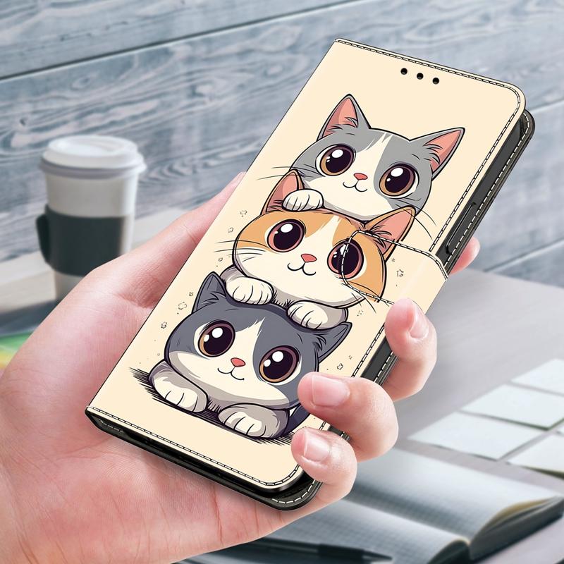 Flip Phone Case for Funda Samsung Galaxy A57 A37 A27 A17 A07 A56 A36 A26 A16 A06 5G 4G Cute Painted Leather Wallet Holder Cover