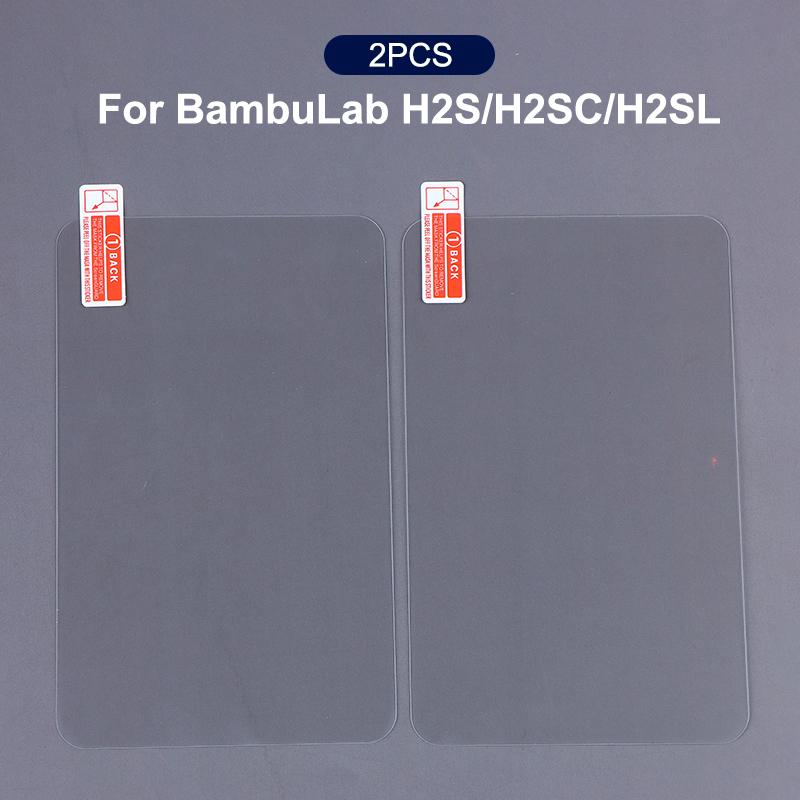 NEW 1/2Pcs Tempered Glass Film HD Screen Protector For BambuLab P2S H2S H2D H2C For 3D Printer Screen Protection Accessories