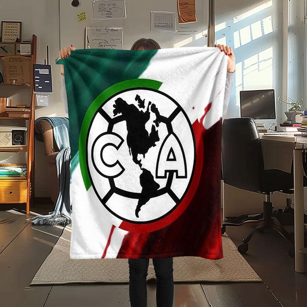 1PC Club America Patterned Flannel Blanket Suitable For All Seasons for Home Decor Warmth and Comfort Gifts Holiday Present