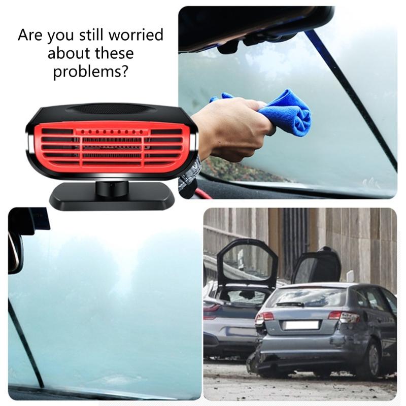 Portable 12V Car Heater Cigarette Lighter Windshield Defroster & Defogger 2 In 1 Fast Heating/Cooling Heater Demister