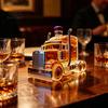 Liquor Storage Truck-Shaped Glass Whiskey Decanter, Vintage Carafes for Spirits, Bottle with Airtight Seal, Home Bar Decor Spirits