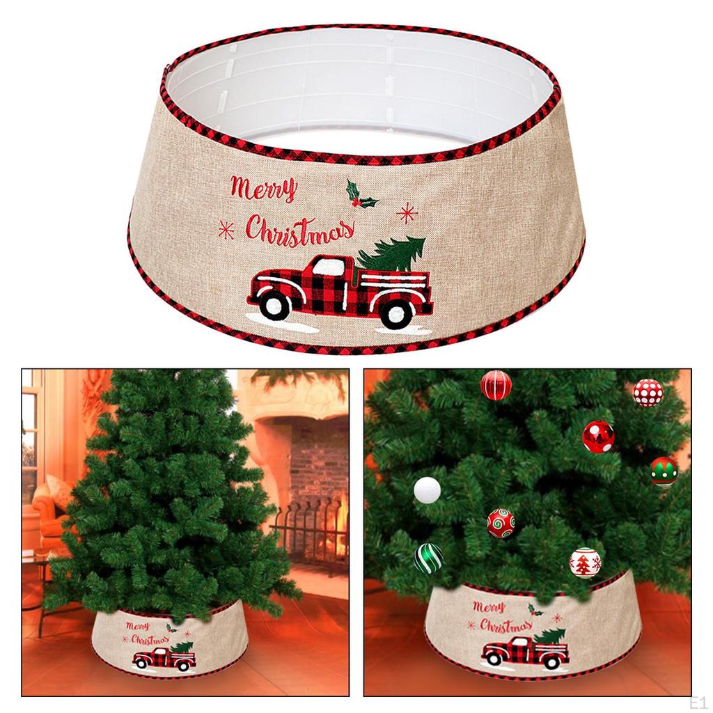 Christmas Tree Skirt Rings Home Decor Ornament Round Linen Base Cover Artificial