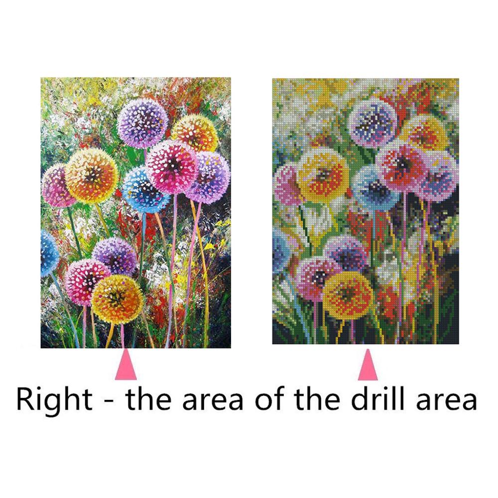 DIY 5D Diamond Painting S10097 Dandelion 40x30 Full Drill Crystal Rhinestone Embroidery Paintings Arts Craft for Home Wall Decor