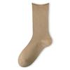 Women's Spring and Fall Cotton Rolled Edge Boneless Antibacterial Medium Tube Pile Socks