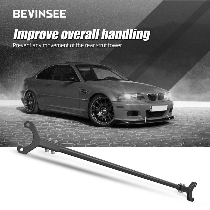 

BEVINSEE Steel Rear Strut Brace Bar for BMW E46 323i 325i 328i 330i 1999-2006, Only Fit For E46 Sedan