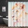 Geometric Lion Shower Curtain: Modern Artistic Design for a Stylish Bathroom