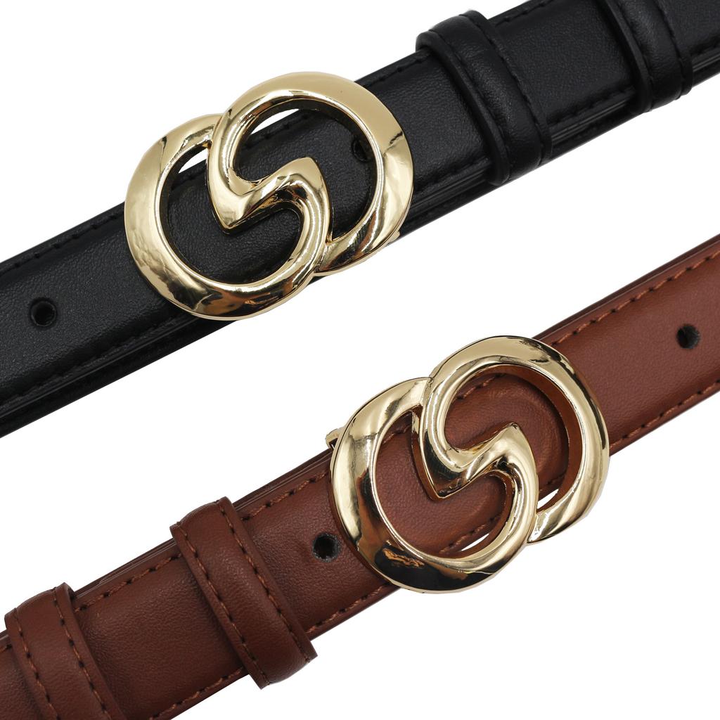 New Genuine Leather Pure Cowhide Fashionable Versatile Belt for Women with Jeans Trendy Trousers