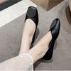 2024 New Versatile Women's Flat Shoes Summer Spring Solid Color Loafers Without Lace Daily Women's Flat Shoes Square Toe
