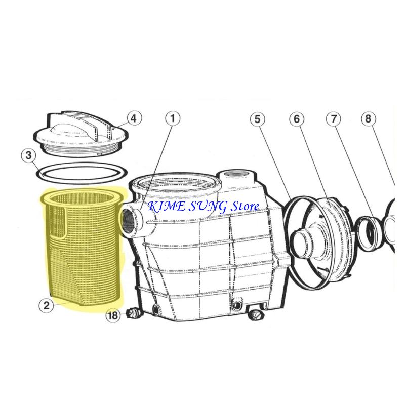 L5BD Ersatzkorb Poolpumpen Filterkorb Hohe Kapazität Schmutzsammlung Wetterbeständige Kunststofftextur für Pool