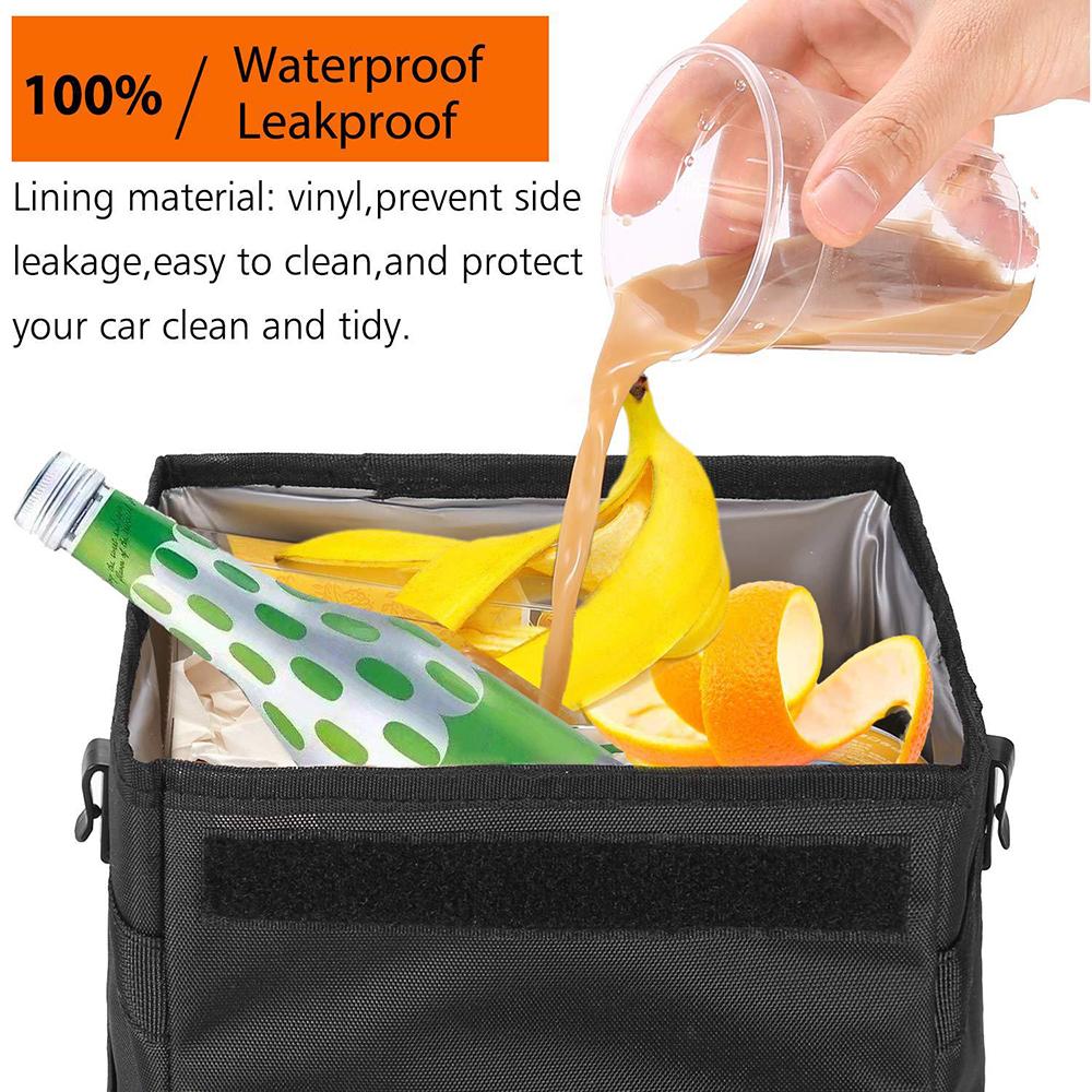 Waterproof Car Trash Can Bin Auto Car Accessories Organizer Garbage Dump For Trash Can Cars Storage Pockets Closeable Portable