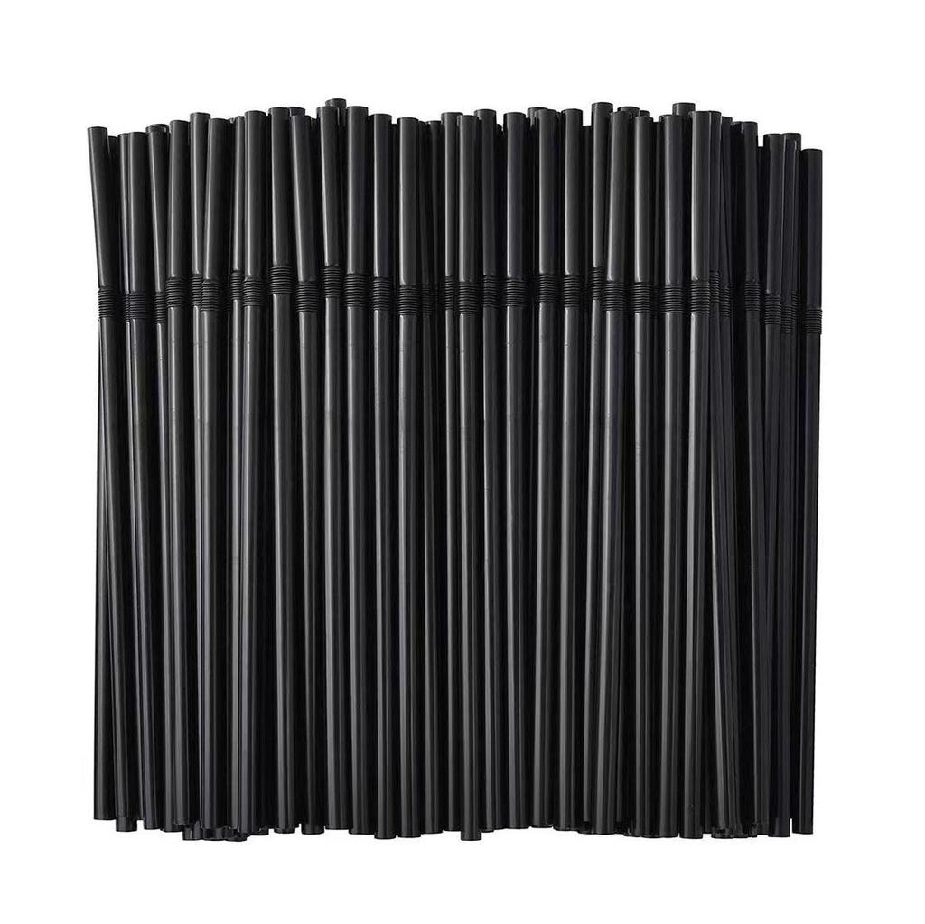 Individually Wrapped Black, White, Transparent, and Colored Disposable Plastic Straws