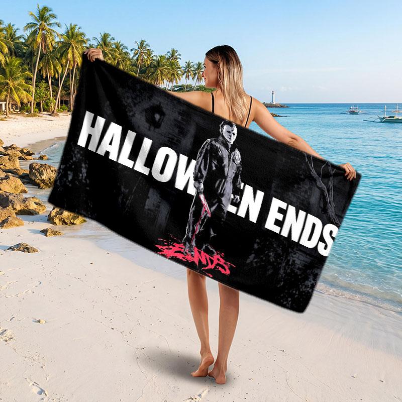 Large Beach TowelHalloween Michael Myers Soft Absorbent Towel Beach Bath Home Use