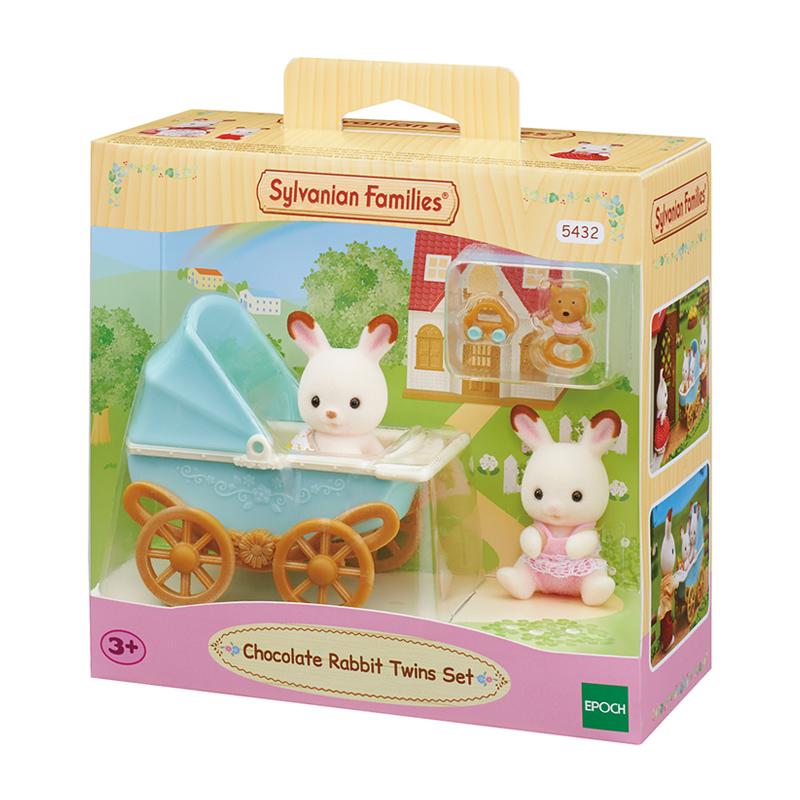 Sylvanian Families Chocolate Rabbit Dreamland Set (5806) + Chocolate Rabbit Twins & Stroller Set (5432) Bundle