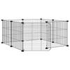 Vidaxl Gabbia per Animali con Cancello, 8 Pannelli, Nera, 35x35 cm, Acciaio
