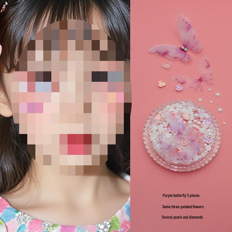 Children's Glitter Makeup Set: Eyeshadow, Face Stickers, Fairy Rhinestones for Dress-Up & Kindergarten Fun