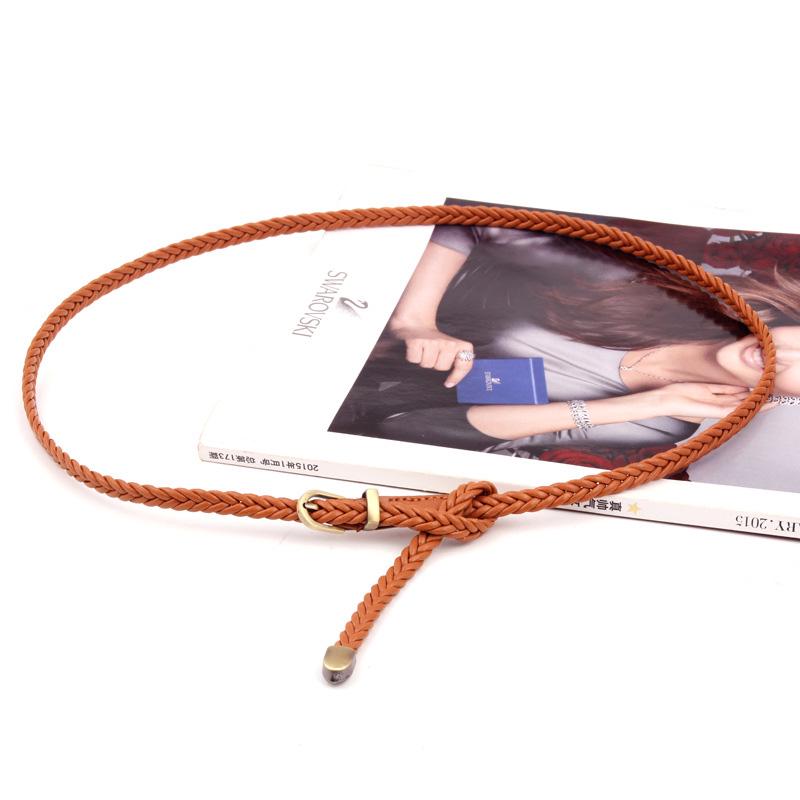 Spring Fashion Hand Made Waist Thin Belt Vintage Women's Belt with Bucket Summer Dress Decoration