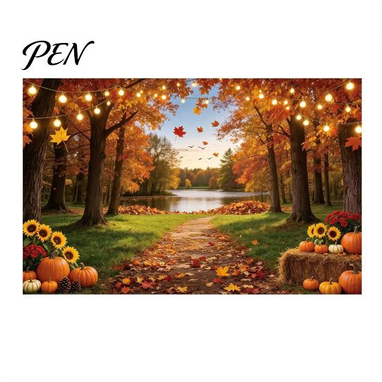 Family Gathering Autumn Celebration Decor 70 x 45 Inch Fall Pumpkin Backdrop, Harvest Gnome Decorative Scene for Party Scarecrow Photography
