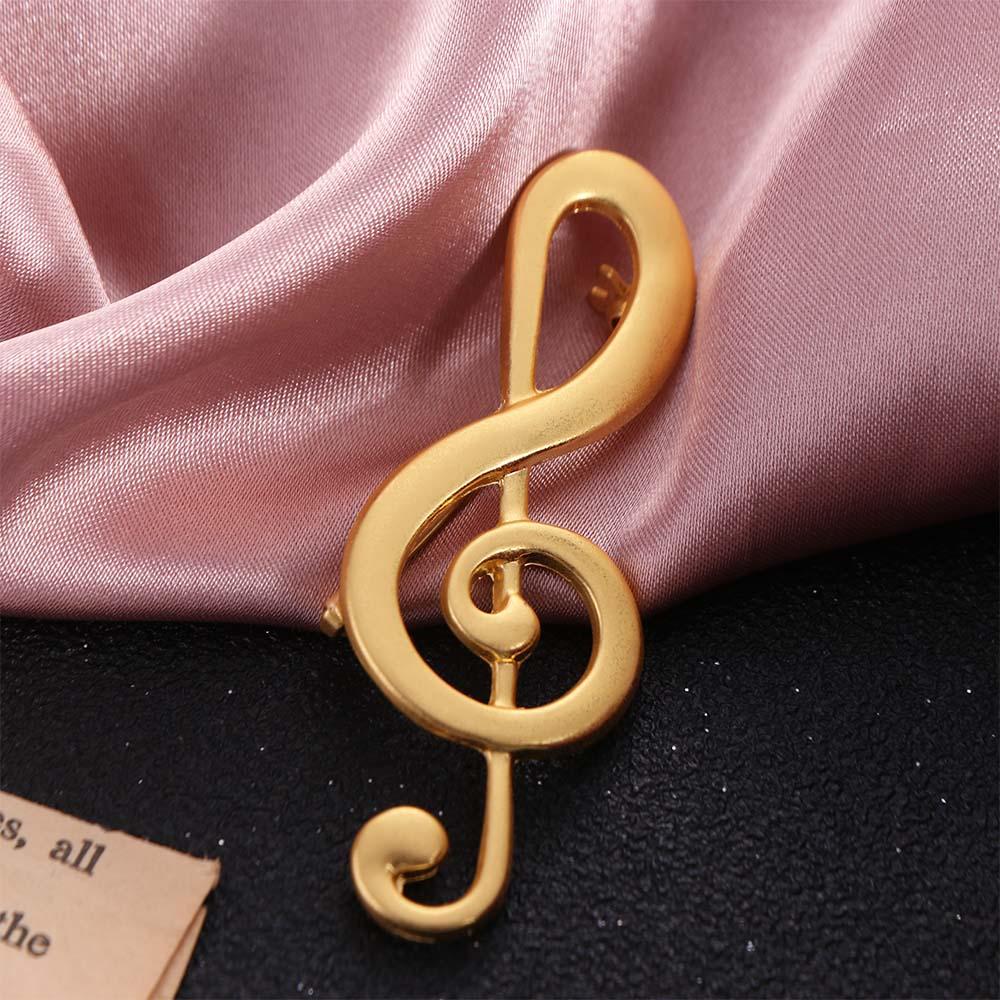 Music Instrument Eighth Note Pin Zinc Zinc Alloy Harp Badge Creative Treble Clef Pins  Backpack Decoration