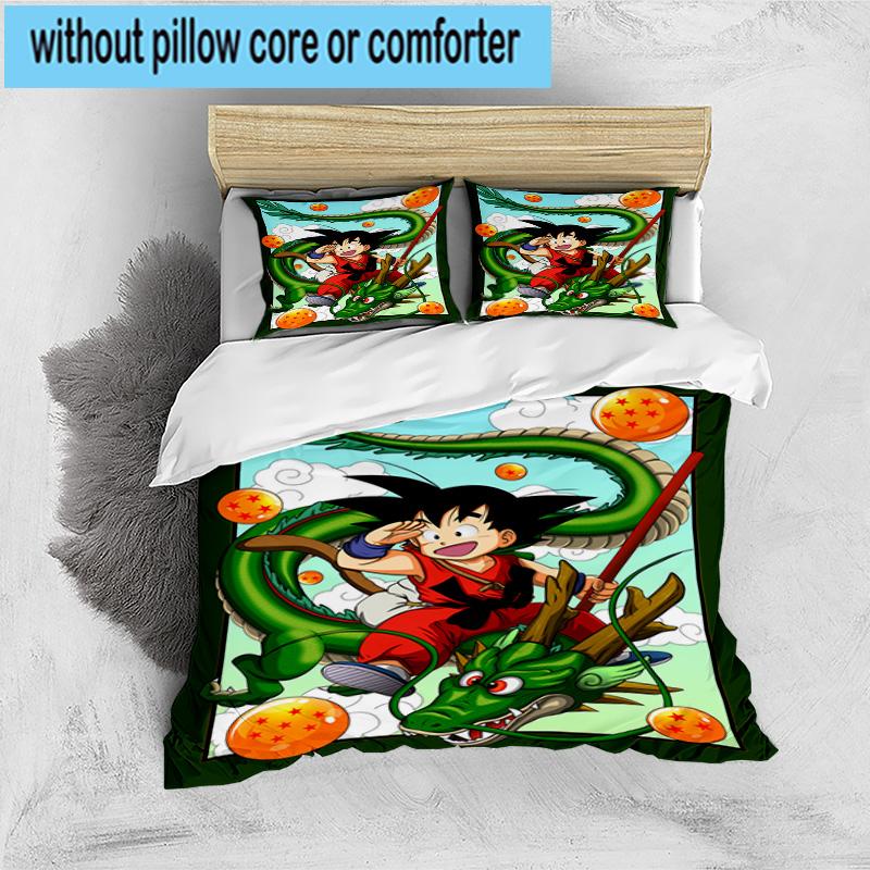 3PCS Goku Anime 3pcs Bedding,Including 3PCS Duvet Cover And 2pcs Pillowcases Perfect for Christmas,Ideal for Bedroom, Dormitory