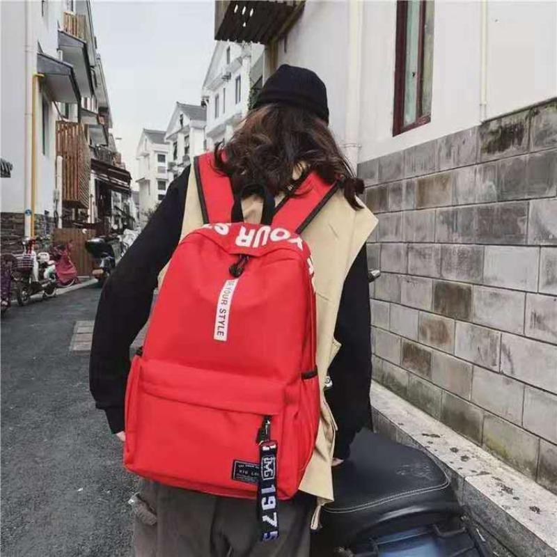 New Backpack Backpack Men and Women Junior High School High School Students Backpack Large Capacity Campus Canvas Double Back