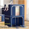 Foldable Oxford Cloth Storage Box with Steel Frame - Large Capacity for Clothes and Quilts