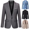 Moda Uomo Tinta Unita Manica Lunga Revers Slim Fit Blazer Abito Cappotto Soprabito