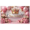 Birthday Celebration Display Pink Theme Luxury Birthday Banner Princess Birthday Backdrop Luxury