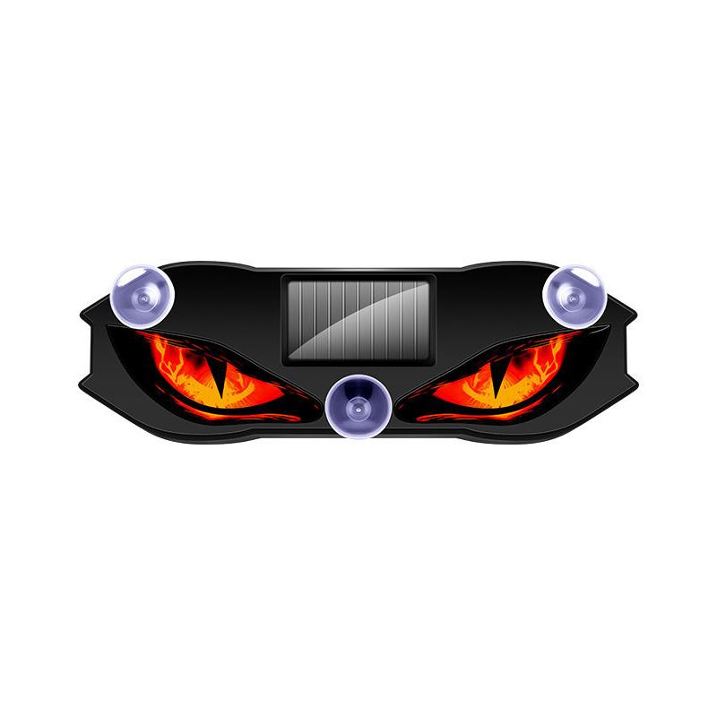 Solar Car Demon Eye Warning Light No Wiring Required Multi Flashing Modes Universal Fit for All Vehicle Night Driving Anti-Collision