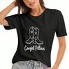 Cowgirl Boots Unisex Cotton T Shirt, Premium Cotton Graphic Tee, Durable And Comfortable, Casual And Fashionable,Star Cowboy Boots Theme Cotton Top,Du