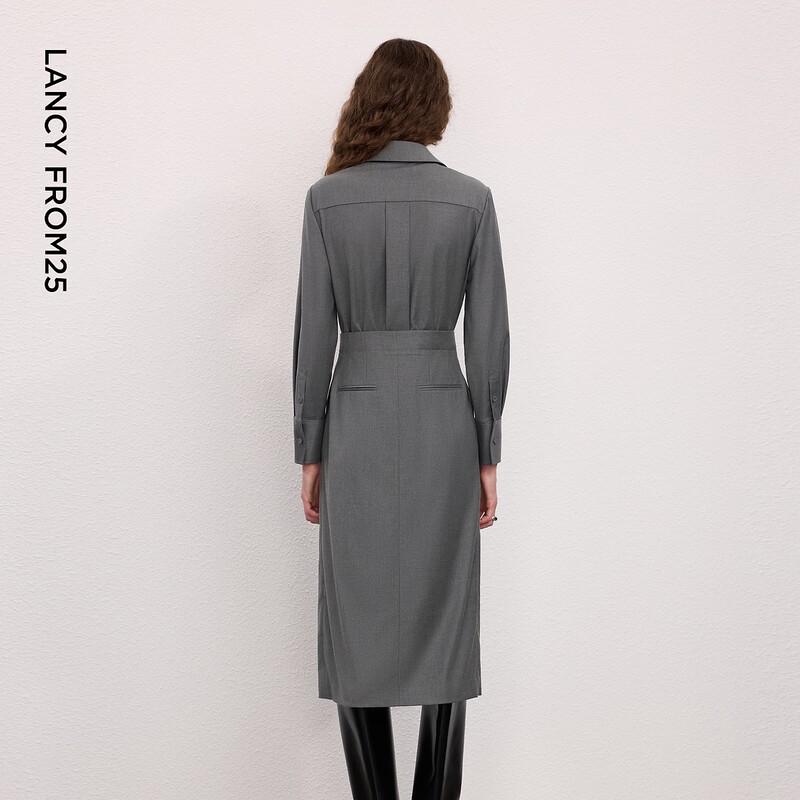 LANCY Women's Commuter Pleated Shirt Dress