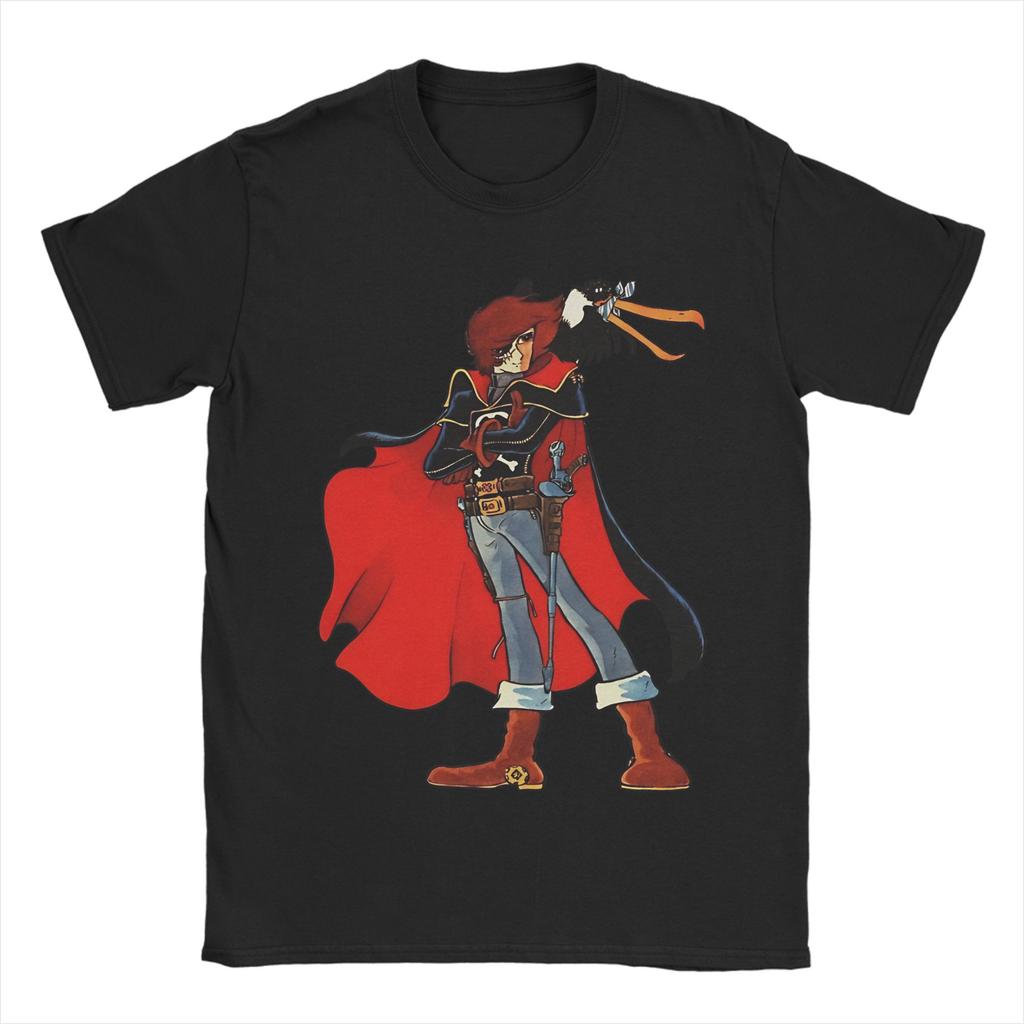 Unisex Women Print Space Pirate Captain Harlock Albator T Shirt Tee 100 Cotton  Tshirts Clothes