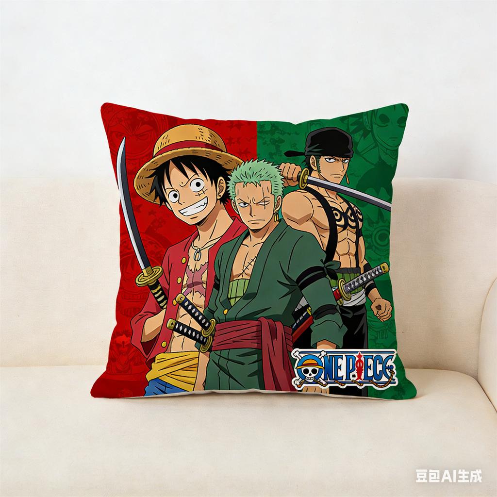One Piece Pillow Cover Anime Fan Favorite Character Print Decorative Pillowcase for Bedroom Living Room and Anime Enthusiasts