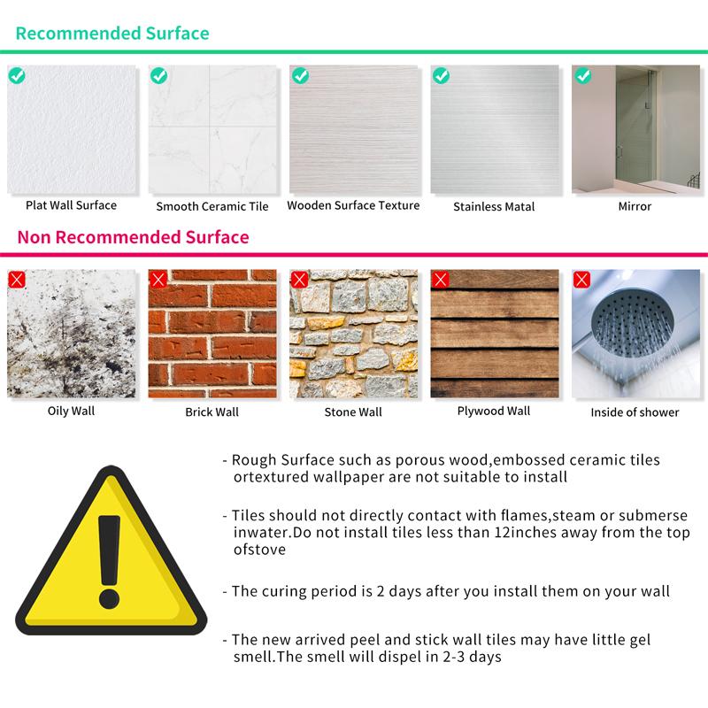 3D PVC Wall Sticker Leaf Type Tile Sticker Self Adhesive Waterproof Kitchen Bathroom Home Decor DIY 30cm X 30cm