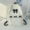 Χαριτωμένο Bowknot Casual Travel Daypack Κοτλέ σχολική τσάντα Ελαφρύ μαθητικό σακίδιο πλάτης για κορίτσια Γυναικεία Γυμνάσια Εργασία κολεγίου