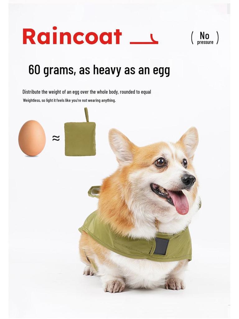 Reflective Waterproof Dog Raincoat for Small and Medium Pets - Leashable Outdoor Rainy Day Gear