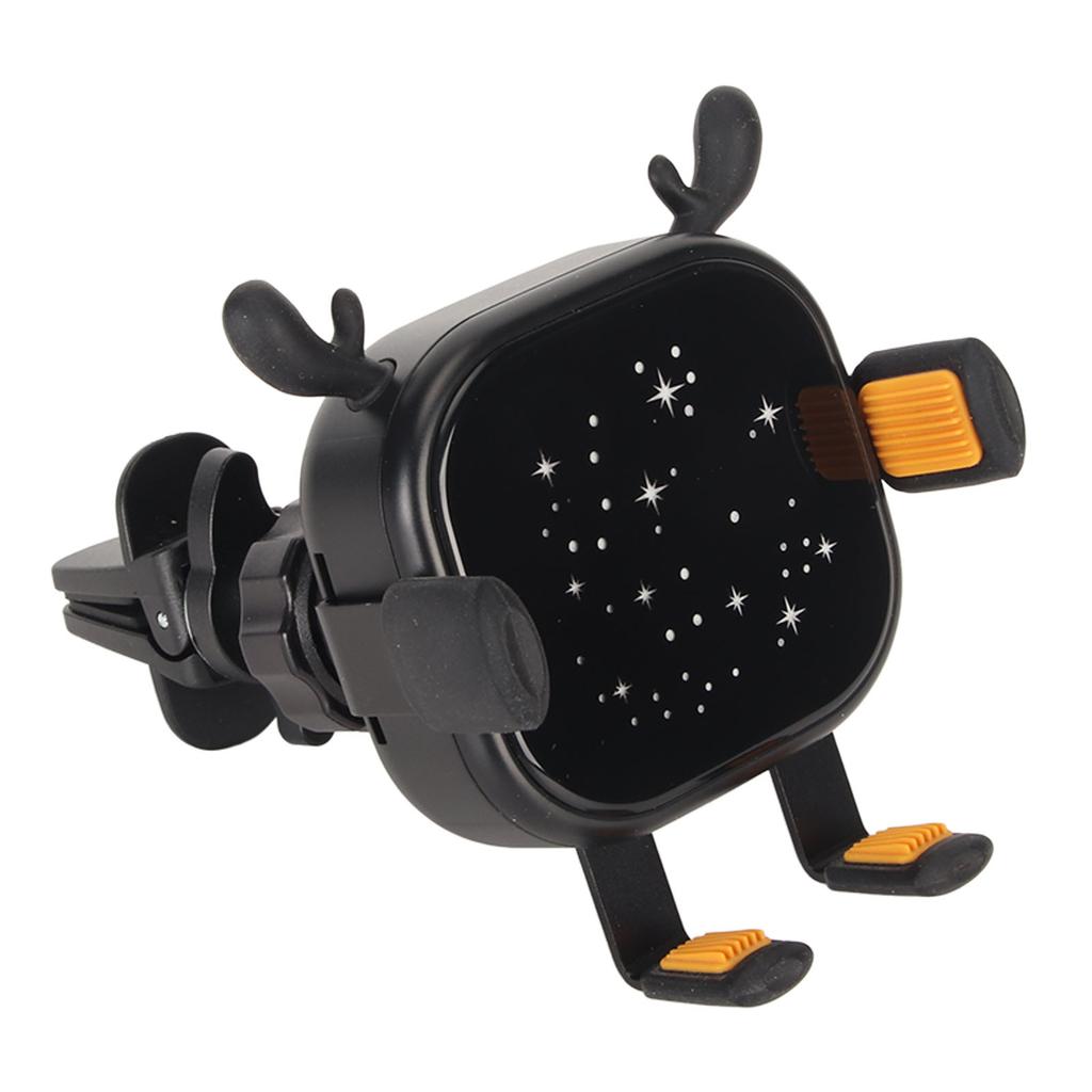 2 in 1 15W Car Wireless Charger Fast Charging Auto Clamping Colorful Atmosphere Light Air Vent