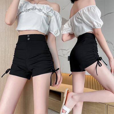 High-waisted Shorts for Women In Spring and Autumn New Style Fashionable Design Drawstring Slim Elastic Casual Wide-leg Pants Shorts for Women