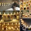 LED String Lights With Photo Clip Battery Powered Fairy Wall Lamp USB Copper Wire Light For Indoor Wedding Party Christmas Decor
