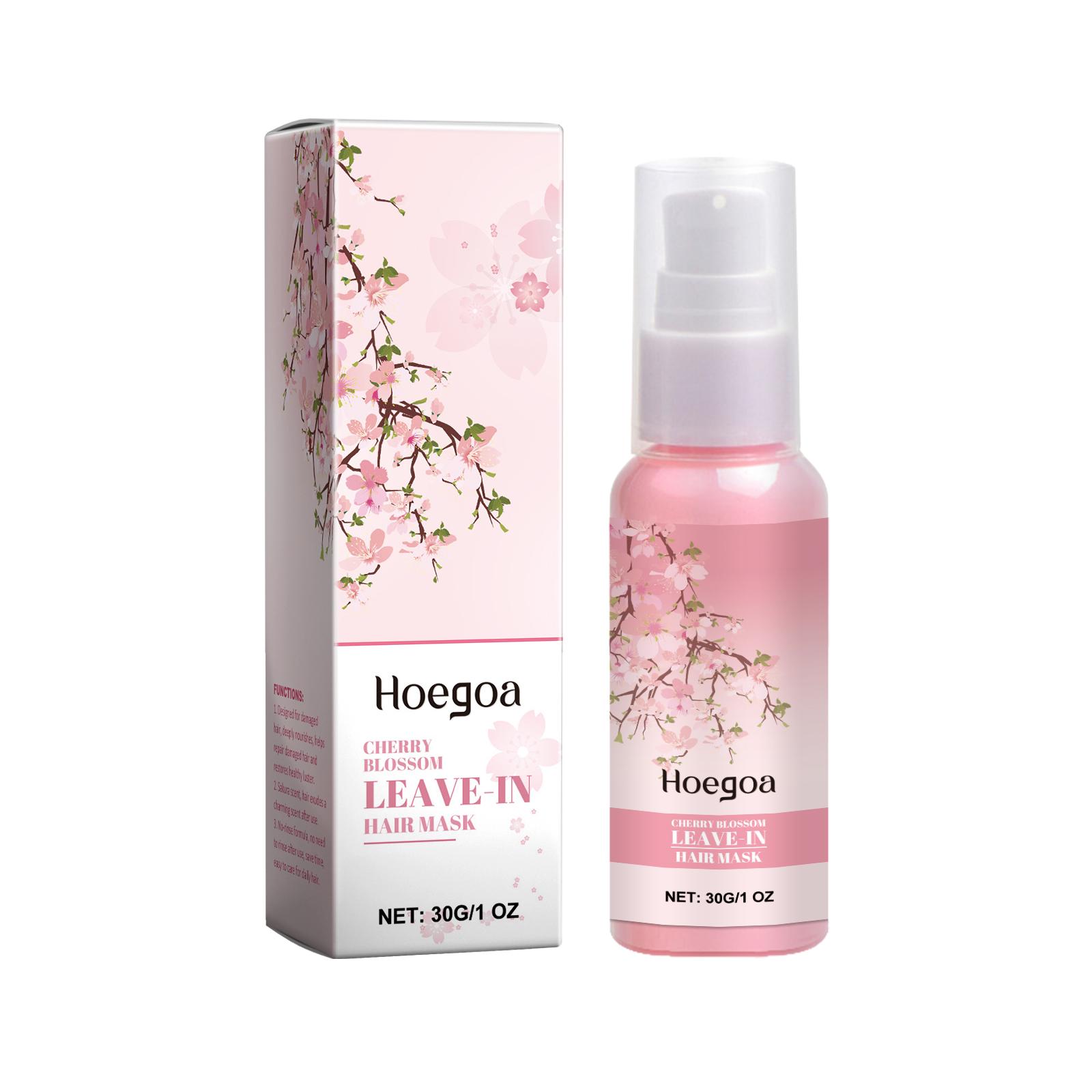 Несмываемая маска для волос «Цвет сакуры» с витамином Е для сухих поврежденных волос, для блеска и контроля пушистости, легкая формула без смывания, аромат сакуры