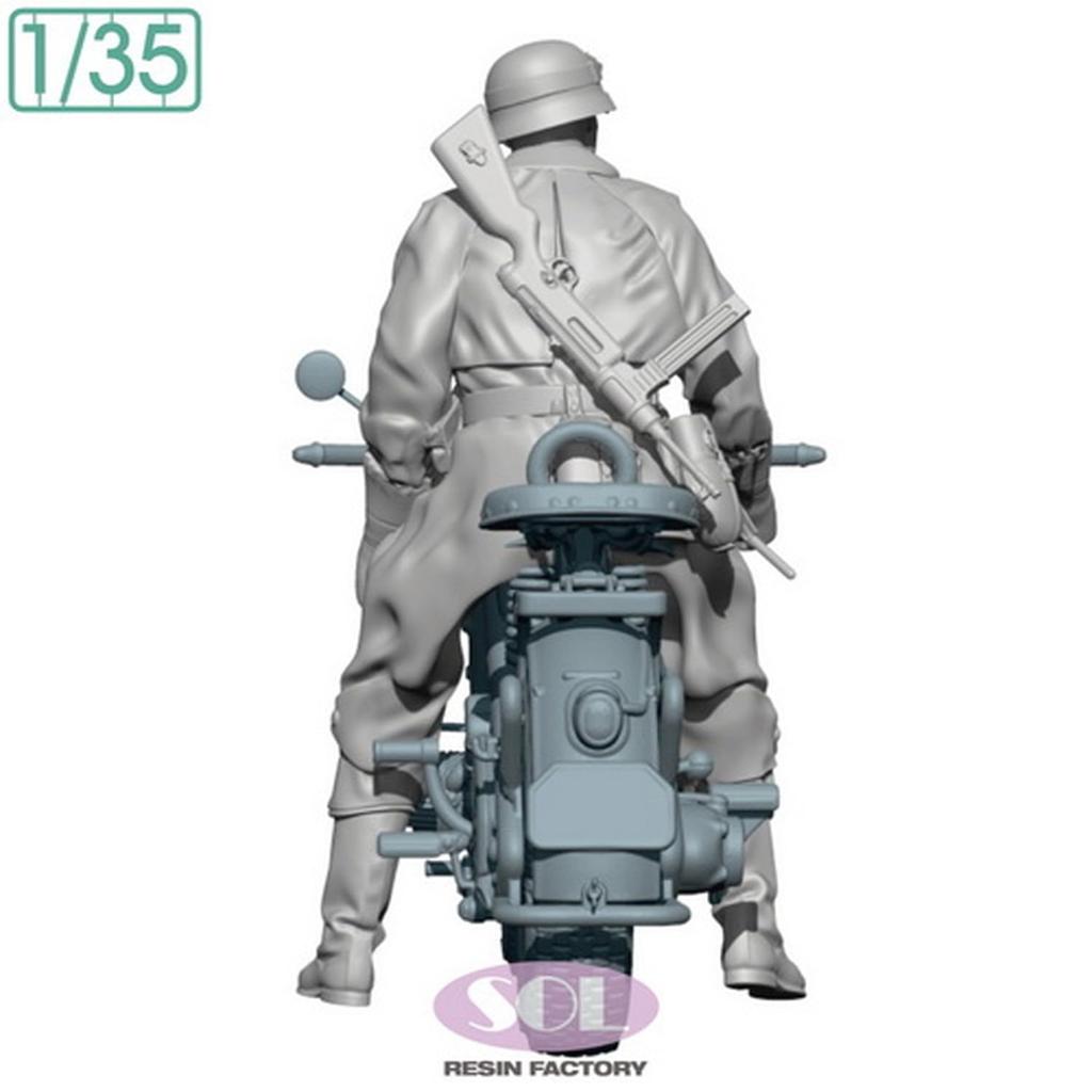 Sol Model WWII German KS750 Military Motorcycle with Field Military 3D Printer MM900 1/35 Police, Kit, (Motorcycle)